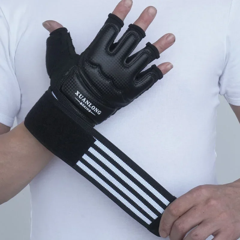 Sanda Boxing Gloves Fight Children Training Adult Punching Bag Professional Half Finger Gloves