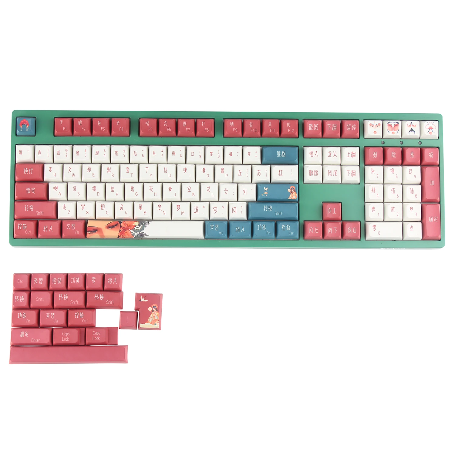 124 клавиш XDA профиль PBT Keycap Китайская опера красящая подставка виноград ANSI макет ISO