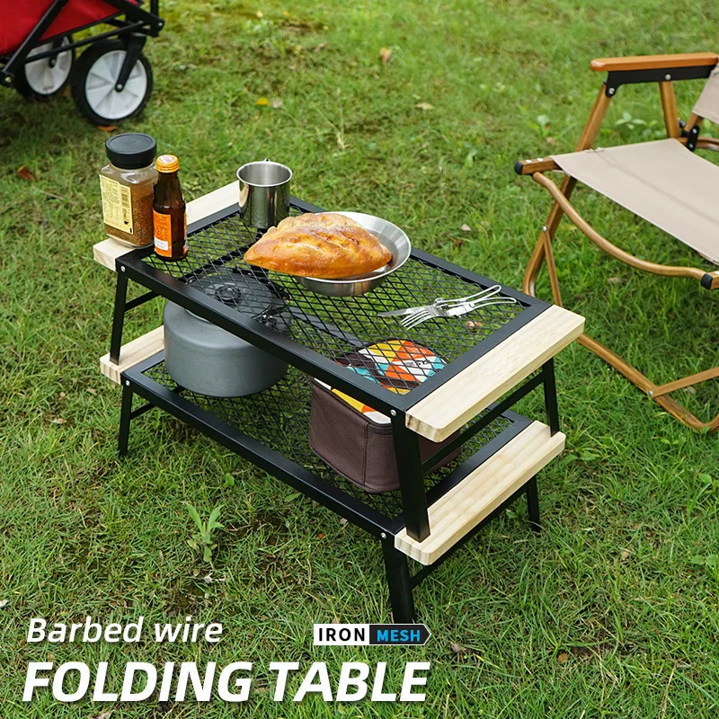 

Foldable Outdoor Barbecue Picnic Bbq Table Durable Portable Tables Travel Computer Bed Desk Hiking Travel Picnic Bbq Pine Iron