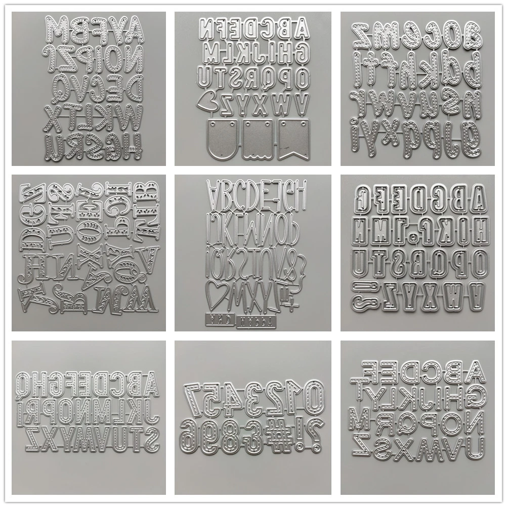 (29 Styles) 26 English Alphabet Letters Metal Cutting Dies DIY Scrapbooking Paper Photo Album Crafts Mould Cards Punch Stencils