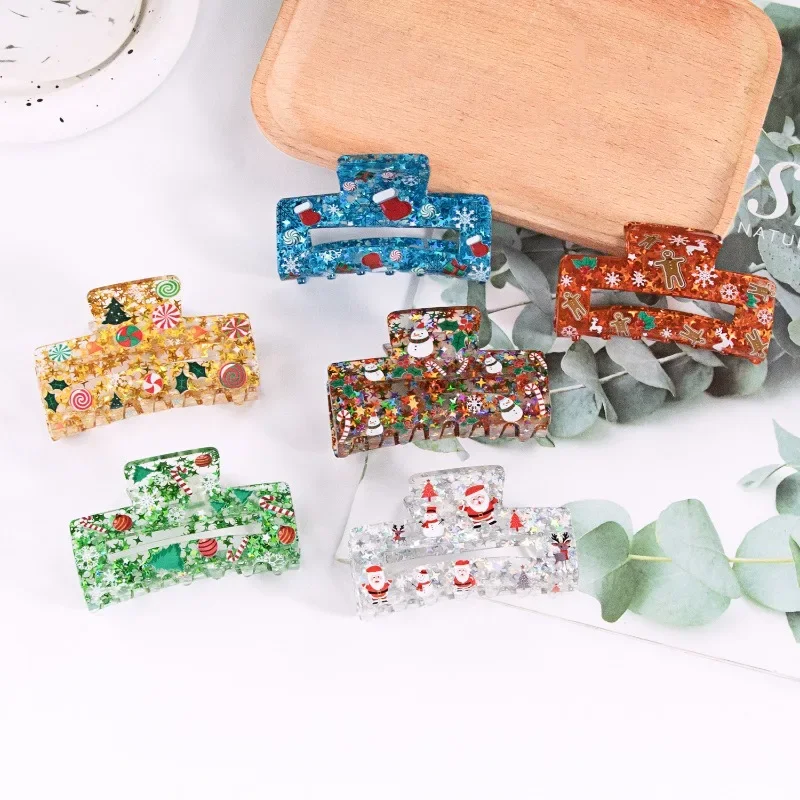

1pcs Christmas Hairpin Girl Cute Sweet Printed Hair Catch Shark Clip Grab Clip Hair Accessories Cute Gift for Girls