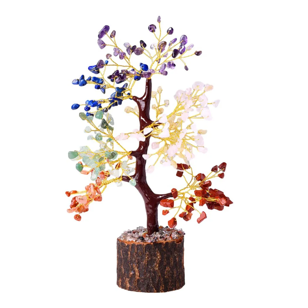 

Хрустальное дерево и Роза кварц Хрустальное дерево подарок для женщин 7 Чакра дерево, деньги дерево фэн-шуй декоративные фигурки для гостиной