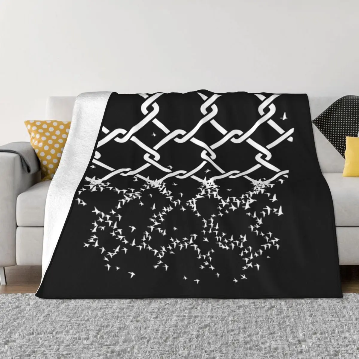 

Bird Fence Minimalist Soft Micro Fleece Blanket Fashionable Portable For Living Room Multi Styles