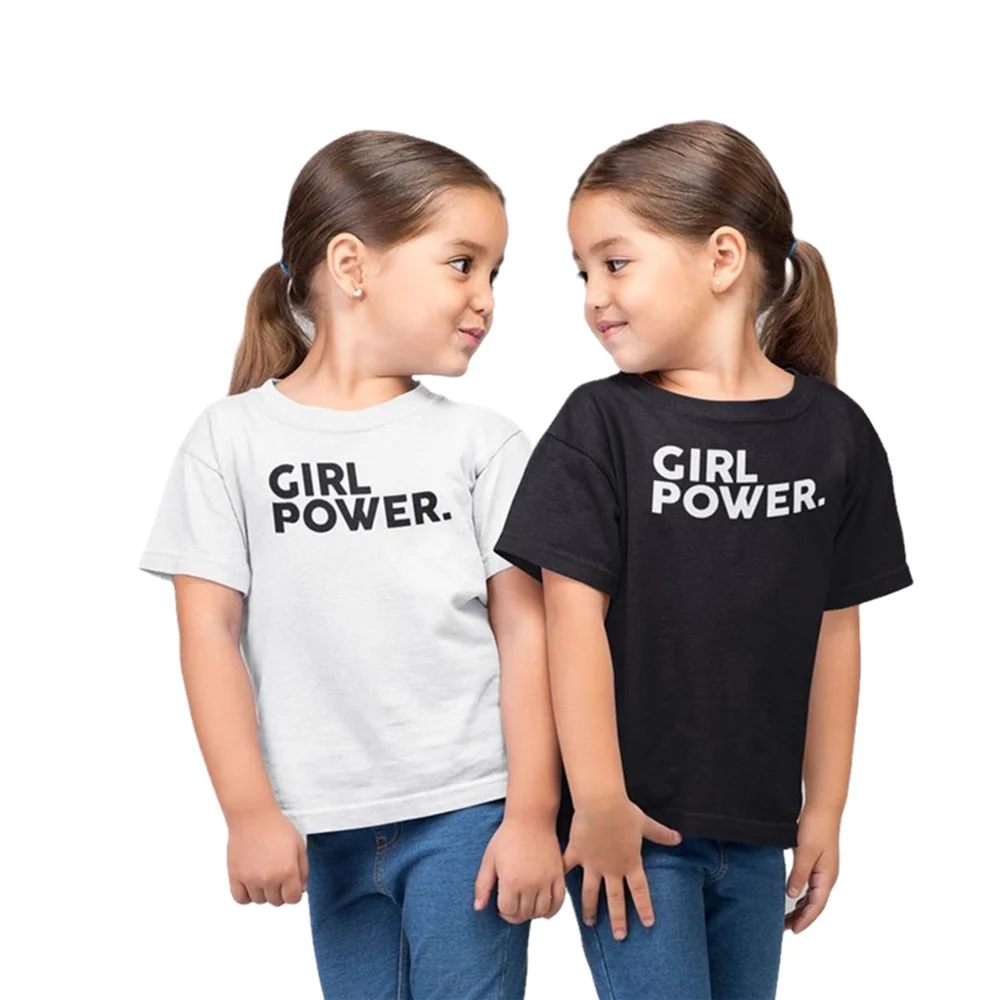 Girl Power Children'S T-Shirt Not Synthetic Family Outfits Clothes Summer Family Matching Outfits Parent-Child Tee Tops