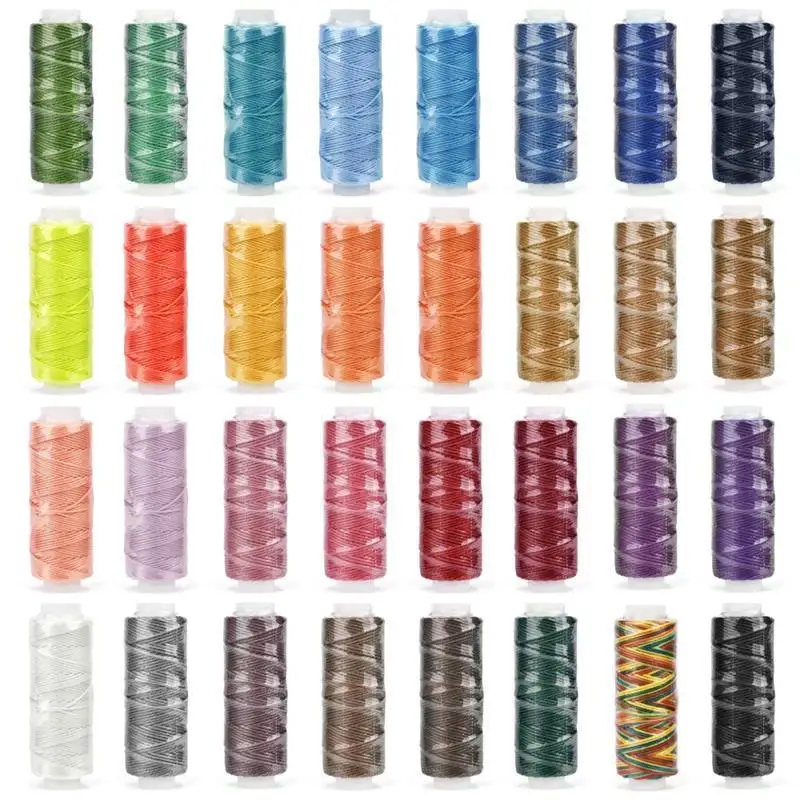 Description Picture 3 of item0.65mm Leather Waxed Thread Cord For DIY Handicraft Tool Hand Stitching Thread 25 Meters Round Waxed Sewing Line 32 Colors