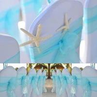 100 Pcs Organza Chair Sash Bow for Banquet Wedding Party Event Xmas Decoration Sheer Organza Fabric Supply 18cm*275cm Chair knot 5