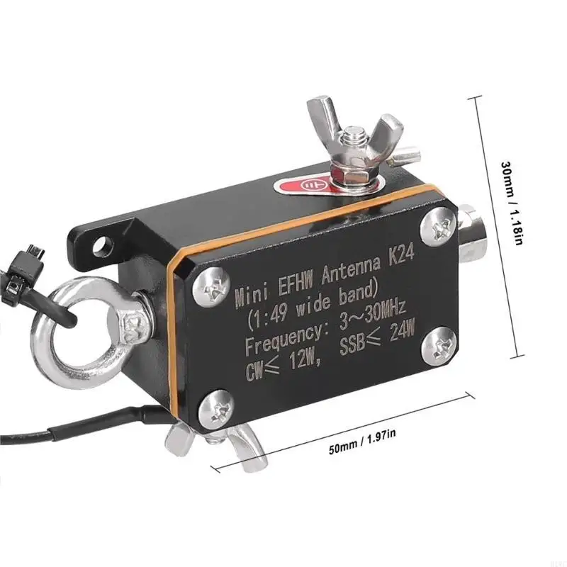 3-30MHz 포켓 EFHW 안테나는 무선 신호 수신을 향상시킵니다. 1:49 소형 표준 인터페이스 엔드 페드 단파 안테나