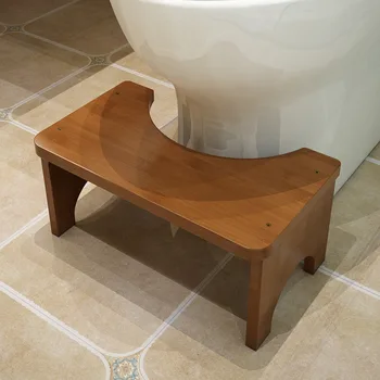Non-Slip Bamboo Squatting Toilet Stool 1
