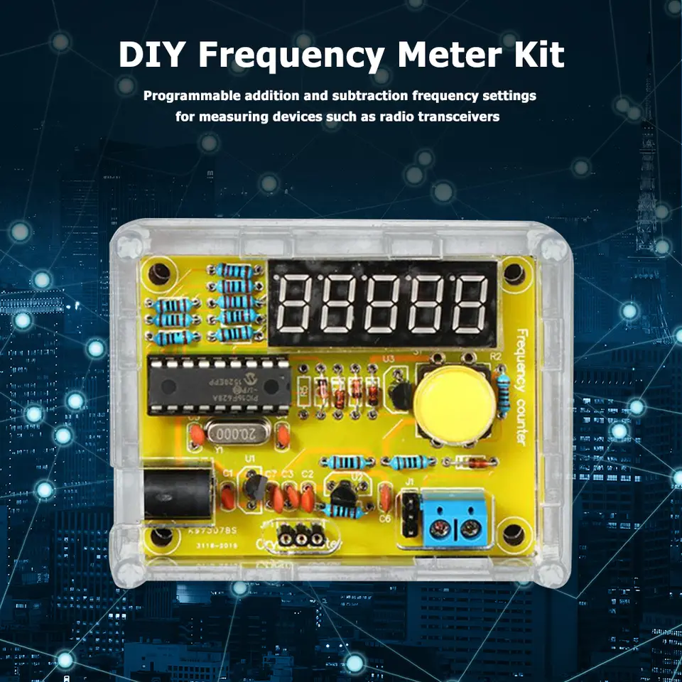 1Hz-50MHz Crystal Oscillator Frequency Counter Tester 5 Digits Display Frequency Meter with Shell Case DIY Kits image 2
