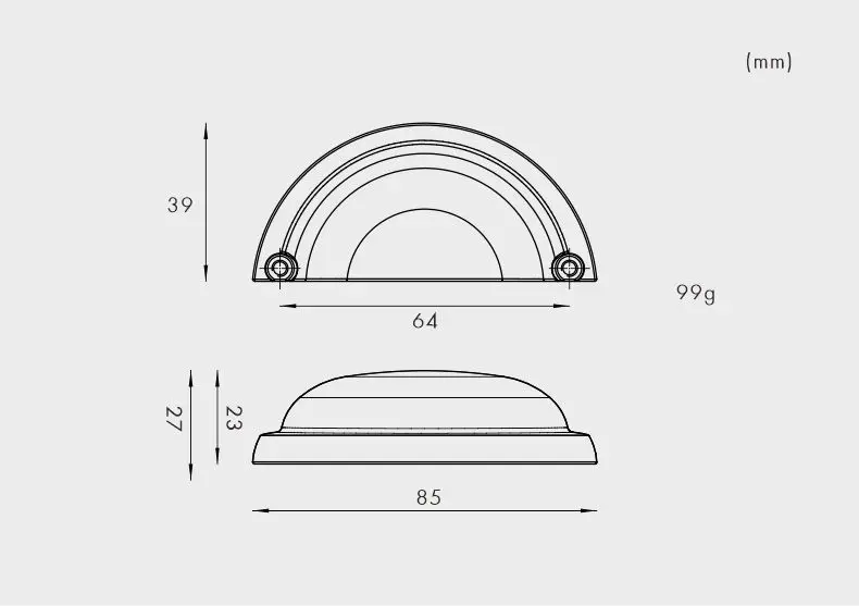 Description Picture 5 of itemDooroom Brass Furniture Handles Matt Brushed Nickel Yellow Bronze Cup Handle Cupboard Wardrobe Dresser Shoe Box Drawer Bin Pulls