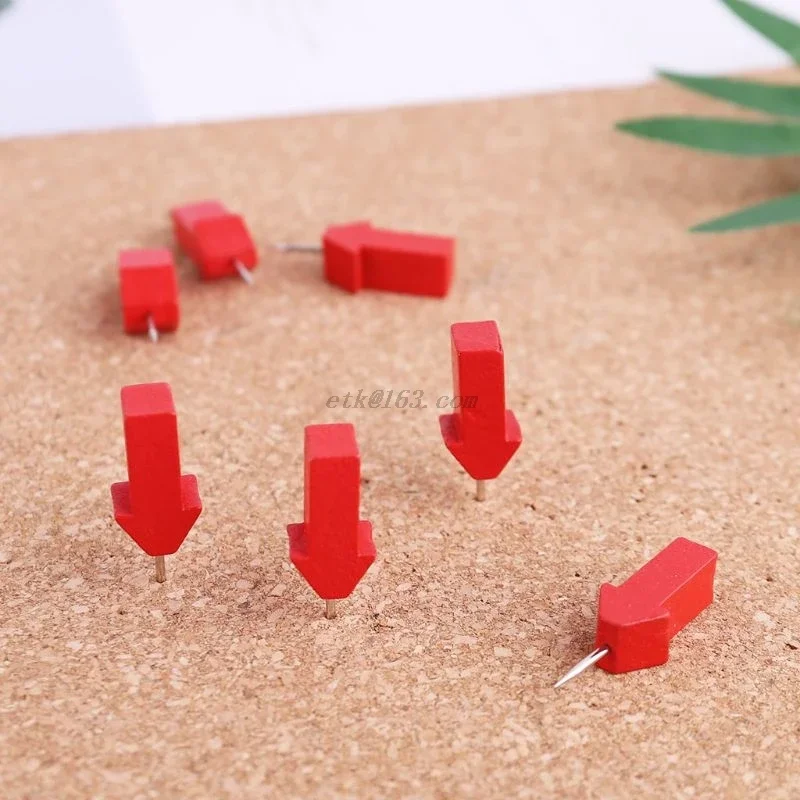 25/50pcs Map Markers Wooden Pushpins Photo Studs Cork Board Pins Thumbtack