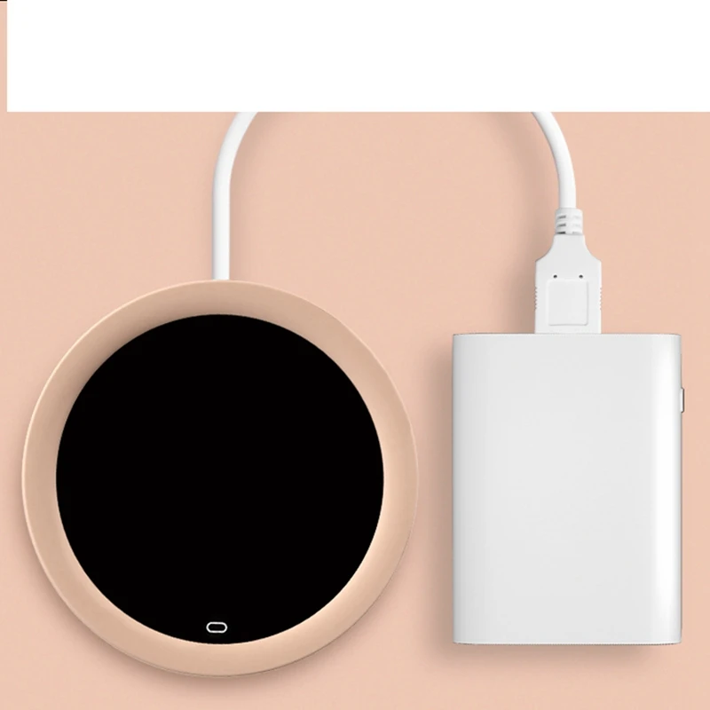 DC 5V USB Heating Warm Cup Mat Constant Coaster Digital Display Adjustment Timing Heater For Coffee Milk Tea Yellow