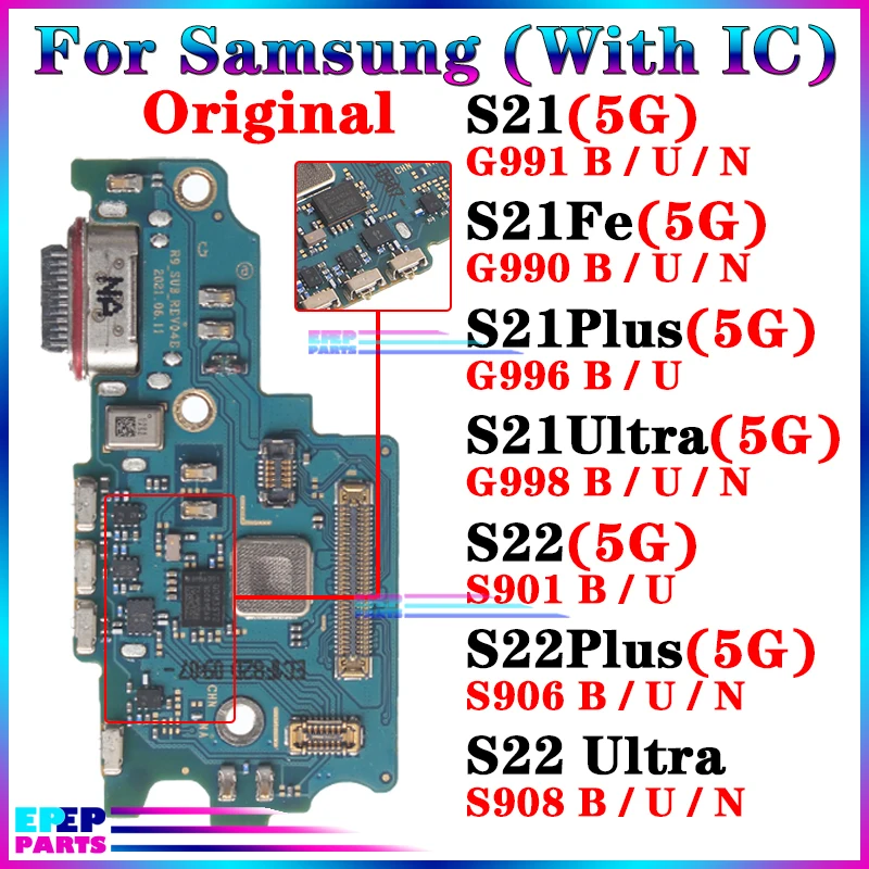 

Usb Dock Charger Port for Samsung Galaxy G990 G991 G996 G998 S901 S906 S908 B N U S21 S22 Plus Ultra FeCharging Board Flex