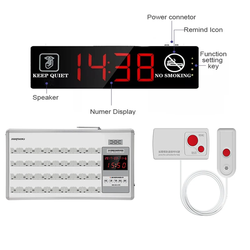 

JIANTAO Call Button Nurse Call Buzzer Hospital Wireless Hospital Patient Emergency Calling System
