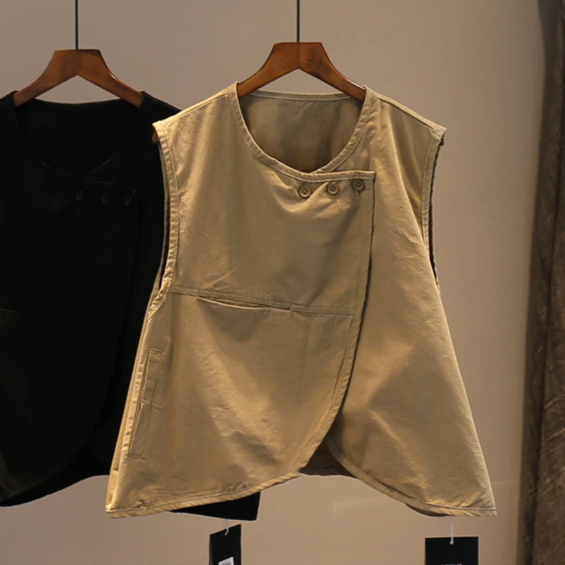 

Irregular vest women's Korean loose casual camisole vest Spring and summer new artistic retro niche design