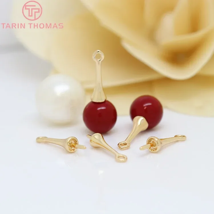 

(3805)20PCS 16x3.5MM 24K Gold Color Plated Brass Half Pins Caps Half Hole Beads Caps High Quality Jewelry Accessories