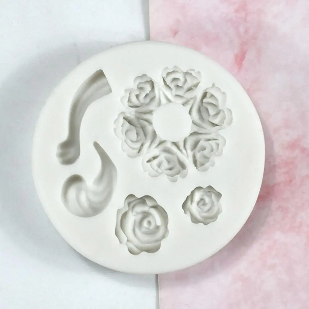5.4cm Silicone Flower Rose Shape Mold Teapot Chocolate Fondant Make Desserts Mould Cake Molding Stencil DIY Clay For Kitchen