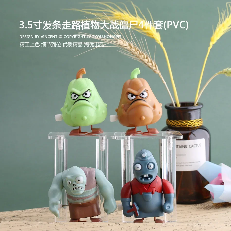 

4pcs Plants Vs. Zombies Creative Toys PVC Squash Dave Anime Character Doll Boy Cake Decoration for A Children's Christmas Gift