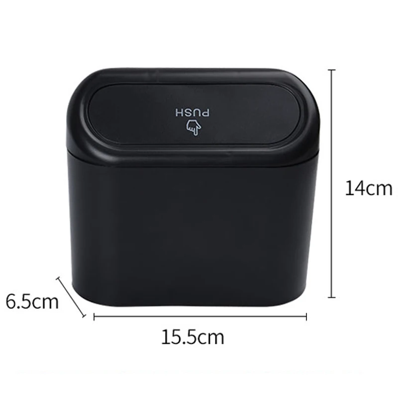 Car Trash Can Car Trash Bag ABS Square Pressing Type Hanging Vehicle Storage Box
