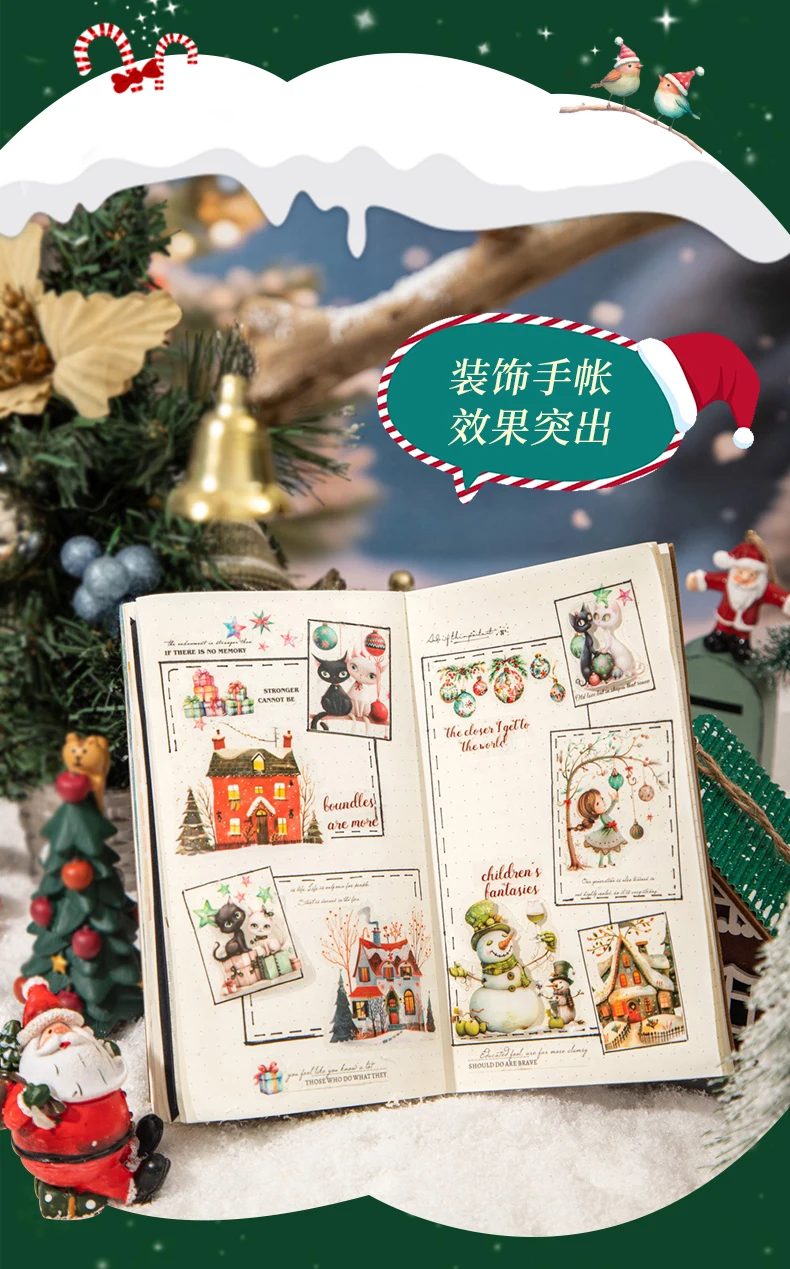 JIANQI 50mm * 2m Weihnachtsthema PET-Klebeband Aufkleber Dekorative Collage Kleber Diy Scrapbooking handgemachtes Abdeckband – Detail 11