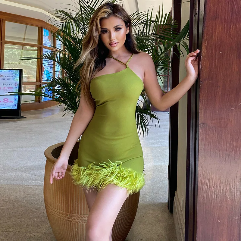 slim-fit-slimming-dress-slim-fit-chest-wrapped-buttocks-short-skirt-fur