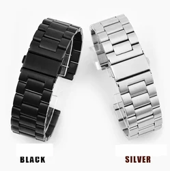Stainless Steel Universal Watch Strap Replacement - Waterproof Bracelet with Tool - 22mm (Silver)