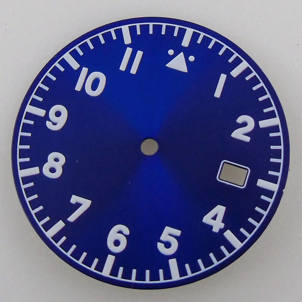 Pilot Watch Dial with Green Lume - 33.6mm, Available in Black, Blue, Green, and Coffee Colors
