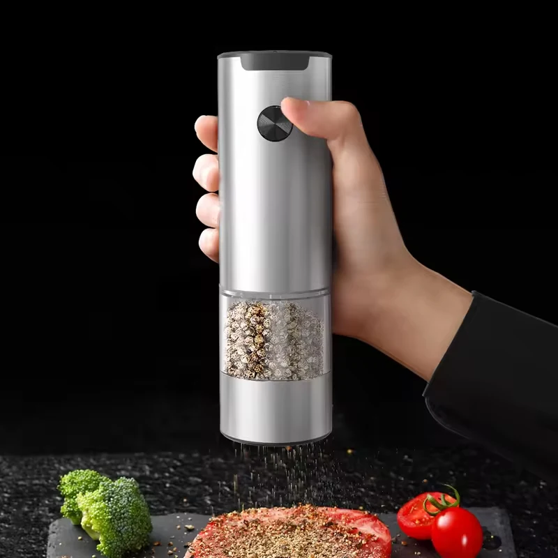 Electric Automatic Salt and Pepper Grinder Set with Led Light Grinder Set Spice Mill Adjustable Spices Kitchen Tools