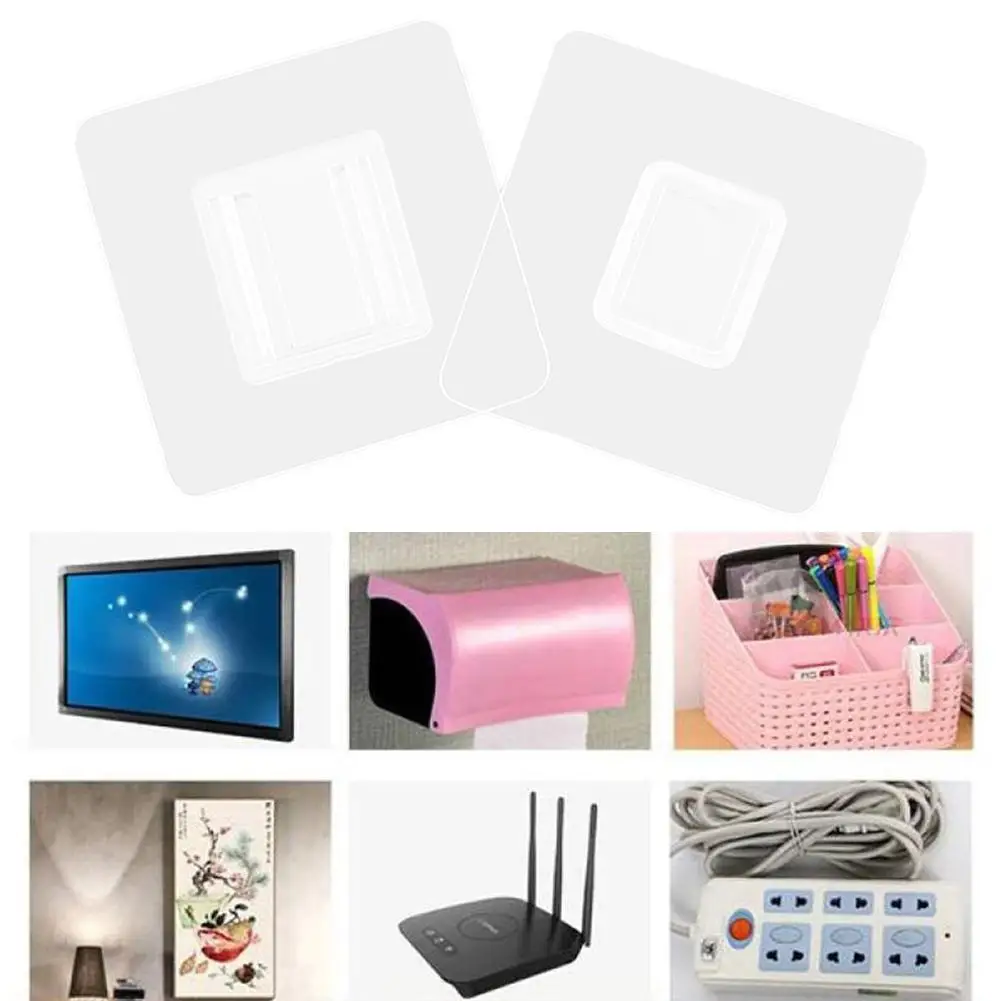 

DIY Double-Sided Adhesive Wall Hooks Hanger Strong Transparent Hooks Suction Cup Sucker Wall Storage Holder For Kitchen Bat T2Z3