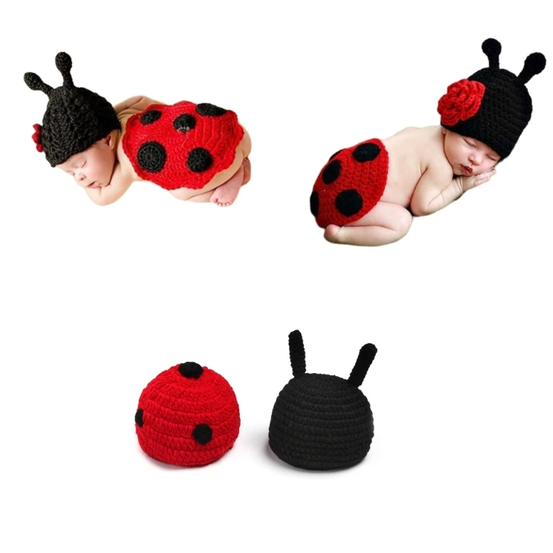 

Crochet Hat Shorts set Baby Outfits Newborn Photography Prop Clothes Handmade Infant Costume knitted Sets for Boy Girl