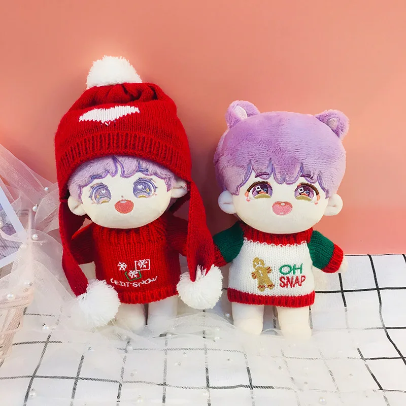 Doll Clothes for 20cm Idol Dolls Plush Star Doll's Clothing Sweater Stuffed Toy Outfit for Cotton Dolls Accessories DIY Gifts 2