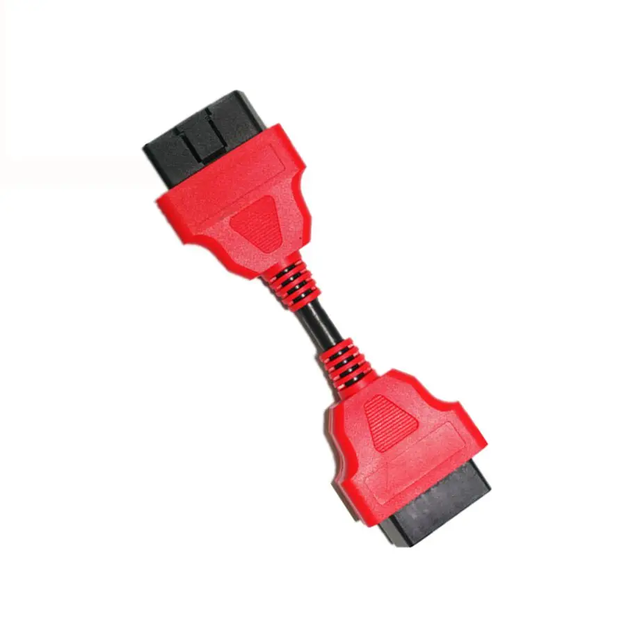 내구성 OBD 익스텐션 케이블 커넥터, 자동차 OBD2 13cm 빨간색 익스텐션 케이블, 수-암 인터페이스, 사용하기 쉬운 16 핀 OBD 2 플러그