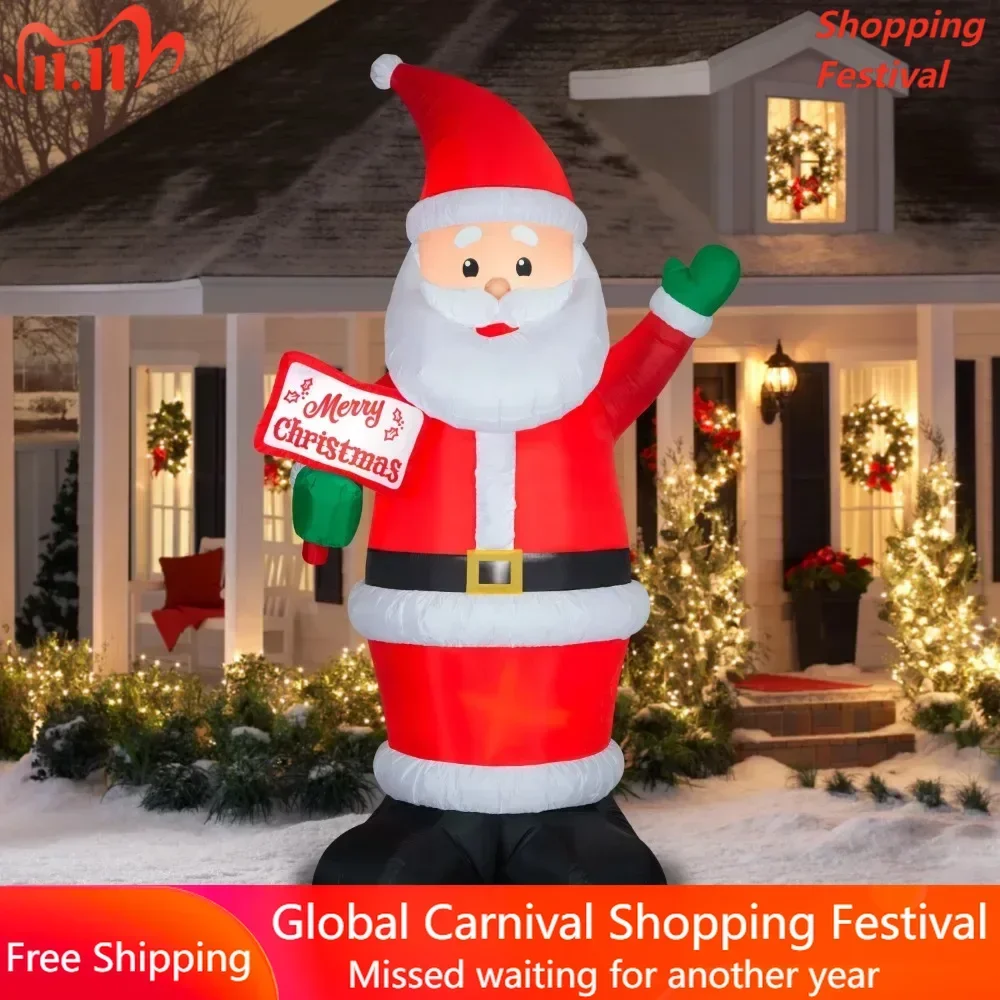 

Christmas Tree Decorations Inflatables Christmas 10 Foot Santa With Merry Christmas Sign Decoration 2024 Gift Liquidations Event