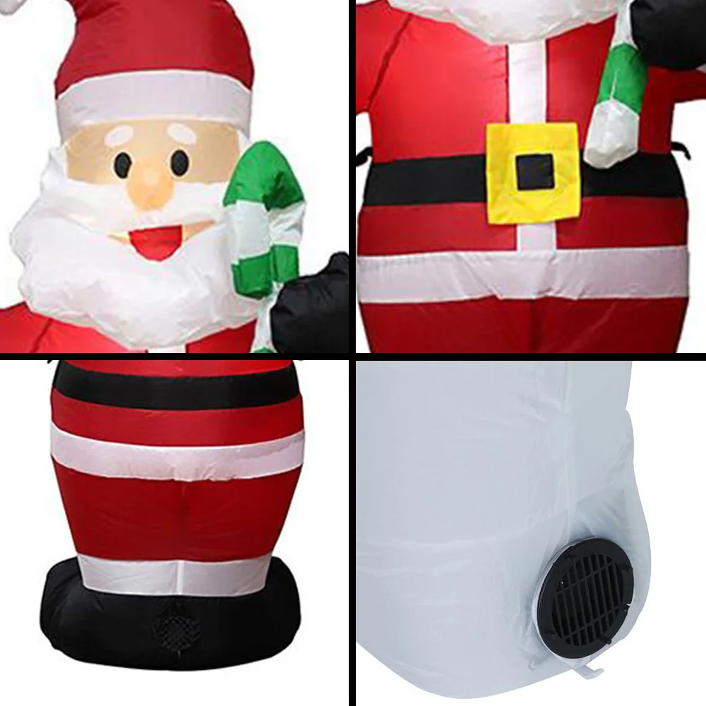 Inflatable Christmas Decorations 4 FT Inflatable Christmas Santa Claus with Candy Cane Waterproof Blow Up Lighted Yard Decoratio