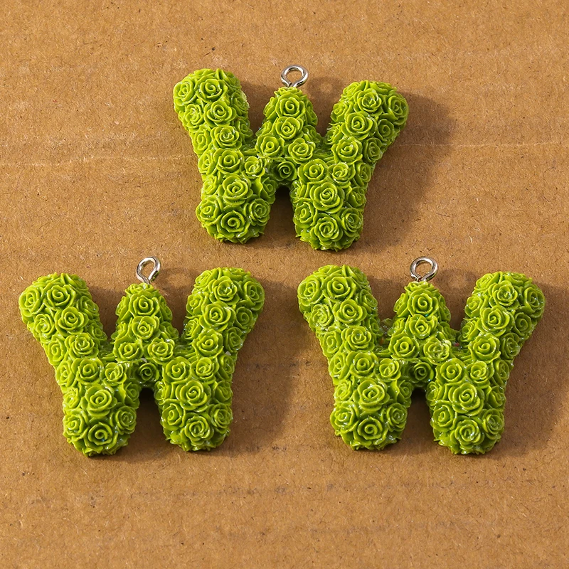 10 Stück Rosenblüten-Anhänger mit kreativen Initialen, 26 Buchstaben von A-Z, Alphabet-Anhänger für Schmuckherstellung, Ohrringe, Halsketten, DIY-Zubehör – Detail 23