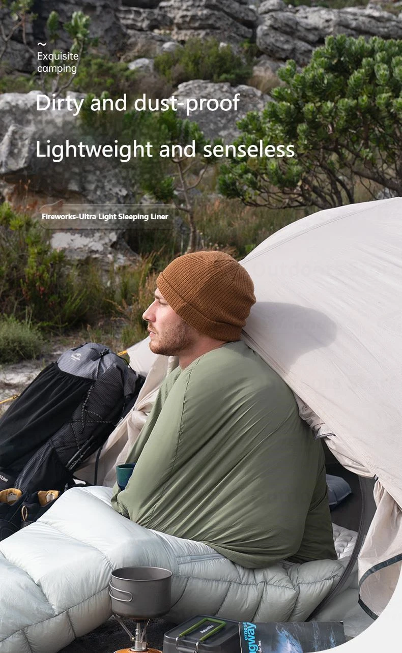Description Picture 2 of itemNaturehike 128g Ultralight Camping Single Dustproof Sleeping Bag Liner Travel Portable Sleeping Bag Accessories With Storage Bag
