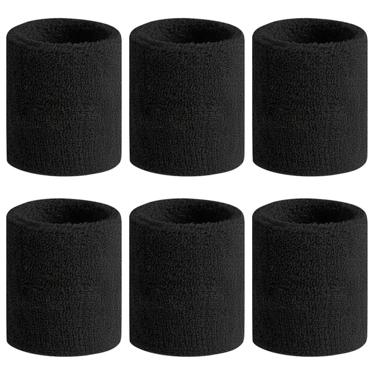 สายรัดข้อมือกีฬา 6 ชิ้น ดูดซับเหงื่อ ใส่สบาย สำหรับเทนนิส บาสเกตบอล วิ่ง