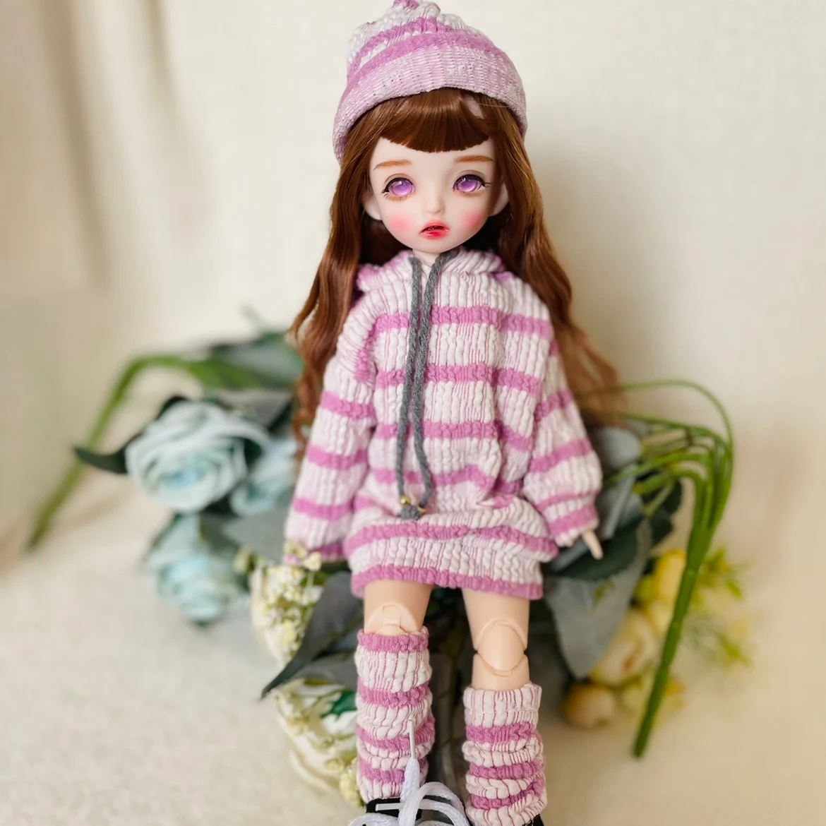 

Шарнирная кукла с париком, 30 см, Милая Мини-кукла BJD, ручная кукла с лицом для макияжа с большими глазами, женский подарок для девушки, игрушка для макияжа ручной работы