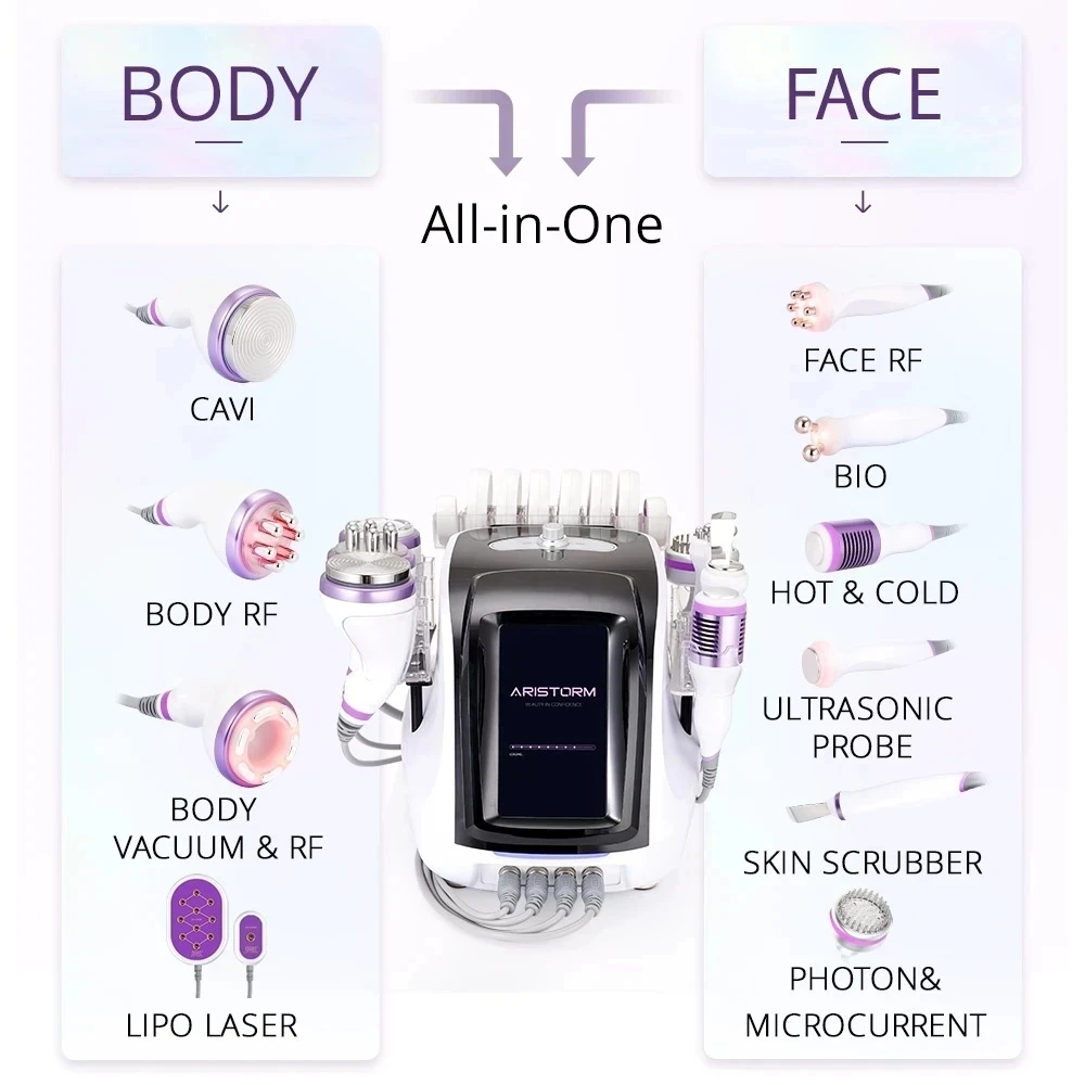 Newest Technology 10 in 1 Ultrasonic 30K Cavitation RF Slimming Vacuum RF Hot & Cold Hammer Slimming Beauty Machine 4