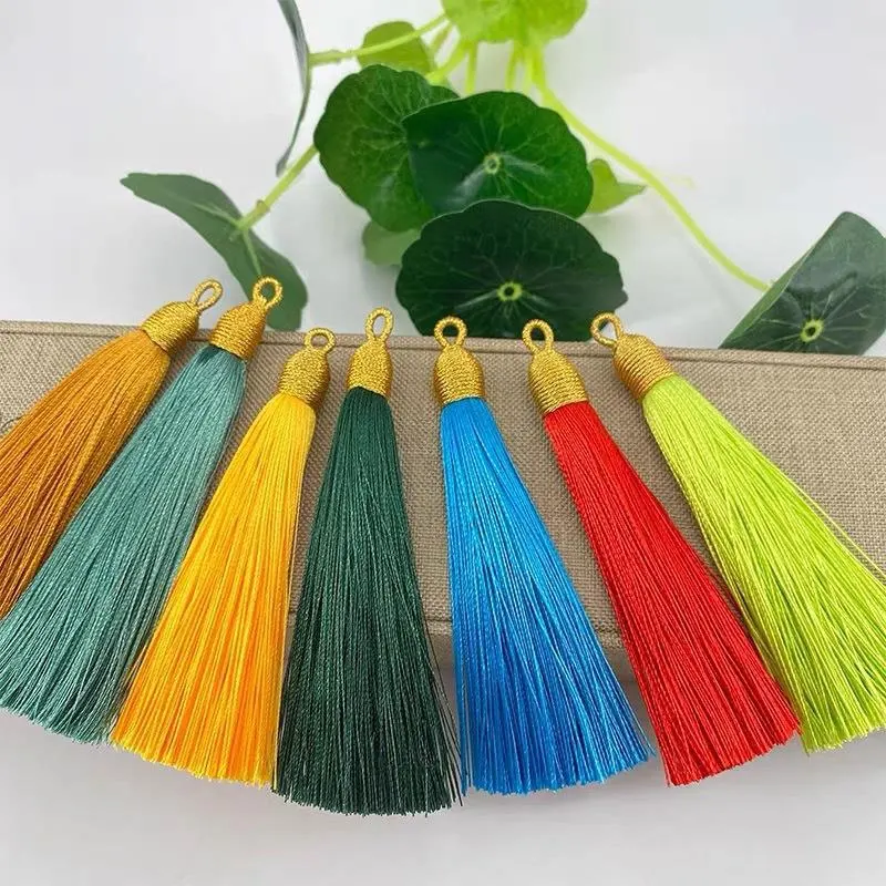 5/10/20Pcs Multi-Color Tassels Handmade Silk Tassel with Hanging Loop Bookmark Tassels Gold Wrapped Tassel for Craft JewelryMake