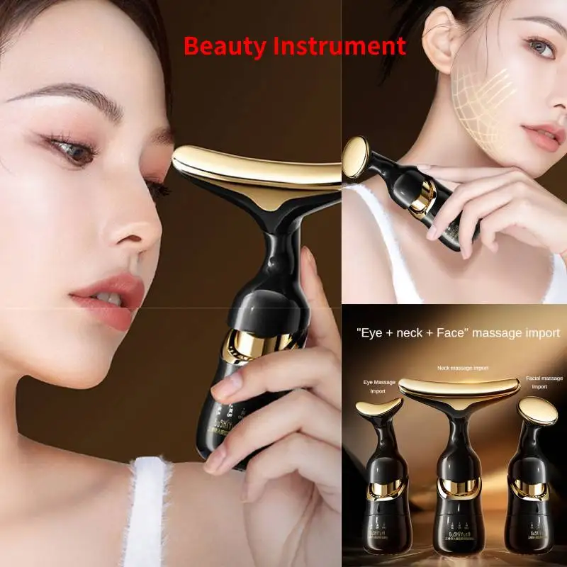 Sound Wave Vibration Beauty Instrument One-instrument Three-body Lifting And Tightening Fade Facial Lines Home Massage Instrumet