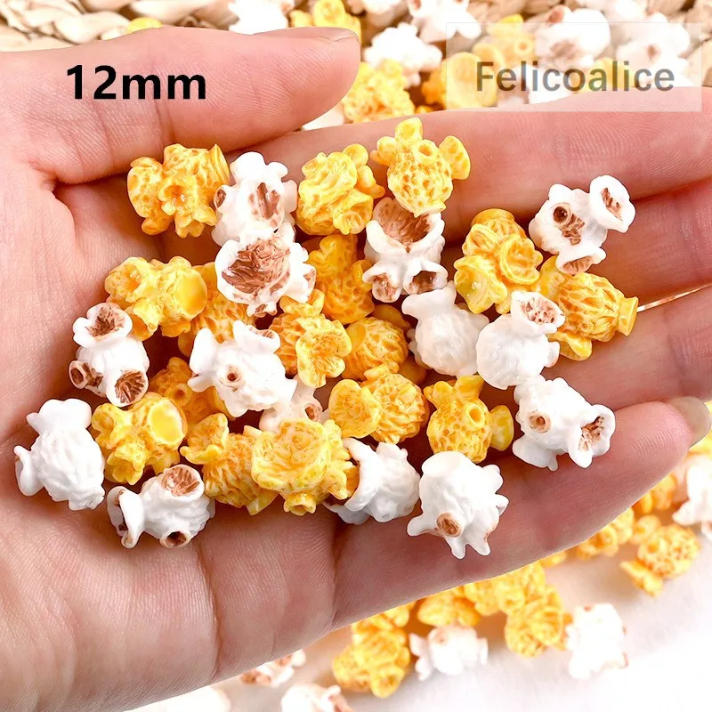 10 stücke Miniatur Simulation Popcorn Diy Ohrringe Micro Landschaft Foto Requisiten Harz Lebensmittel Spielen Zubehör – Detail 1