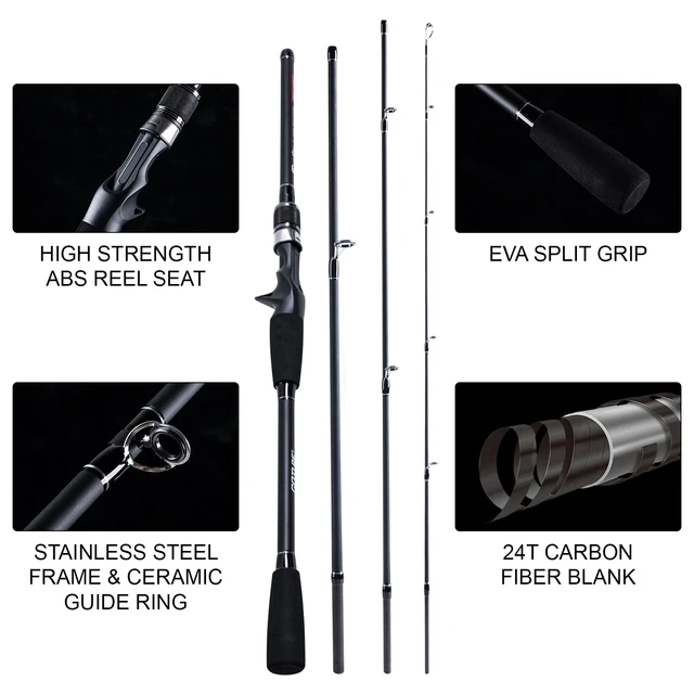 Goture Finality 4 Sections Spinning Baitcasting Fishing Rod Portable Travel  Rod With Hard Tube