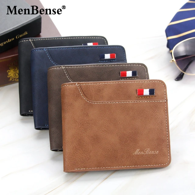 New Men's PU Leather Card Coin Wallet Luxury Brand Designer Slim Short  Minimalist Purse Male Youth Thin Tri-fold Wallet for Men - AliExpress