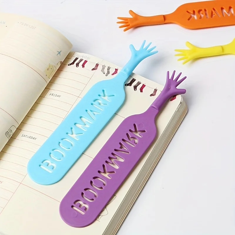4-Piece Finger-Shaped Bookmarks Colorful Fun Educational Tool for Readers Student Gifts School Supplies