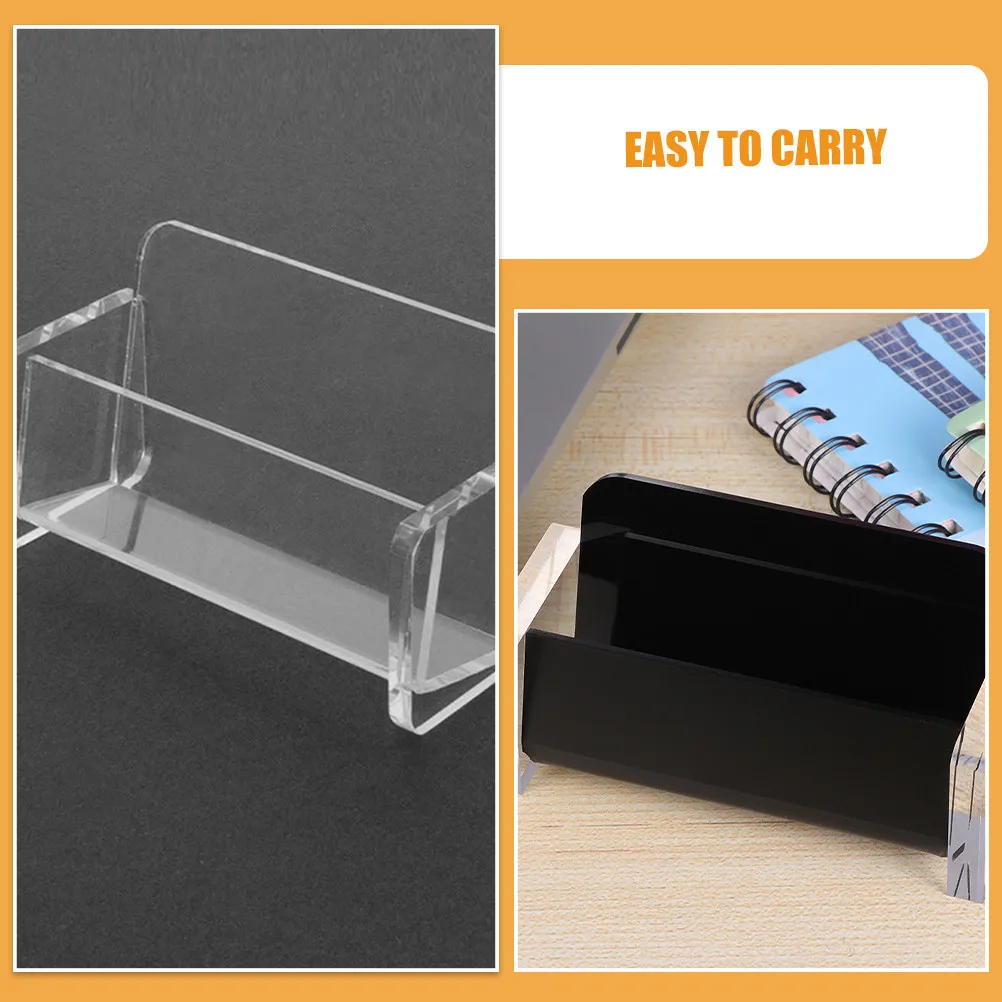 2Pcs 아크릴 명함 홀더 사무실 데스크탑 소형 카드 정리함 명함용 디스플레이 스탠드