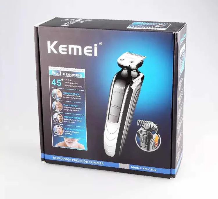 kemei Rechargeable electric hair clipper KM-1832 5 in 1 hair trimmer shaver nose trimmer body hair trimmer 5 in 1 4