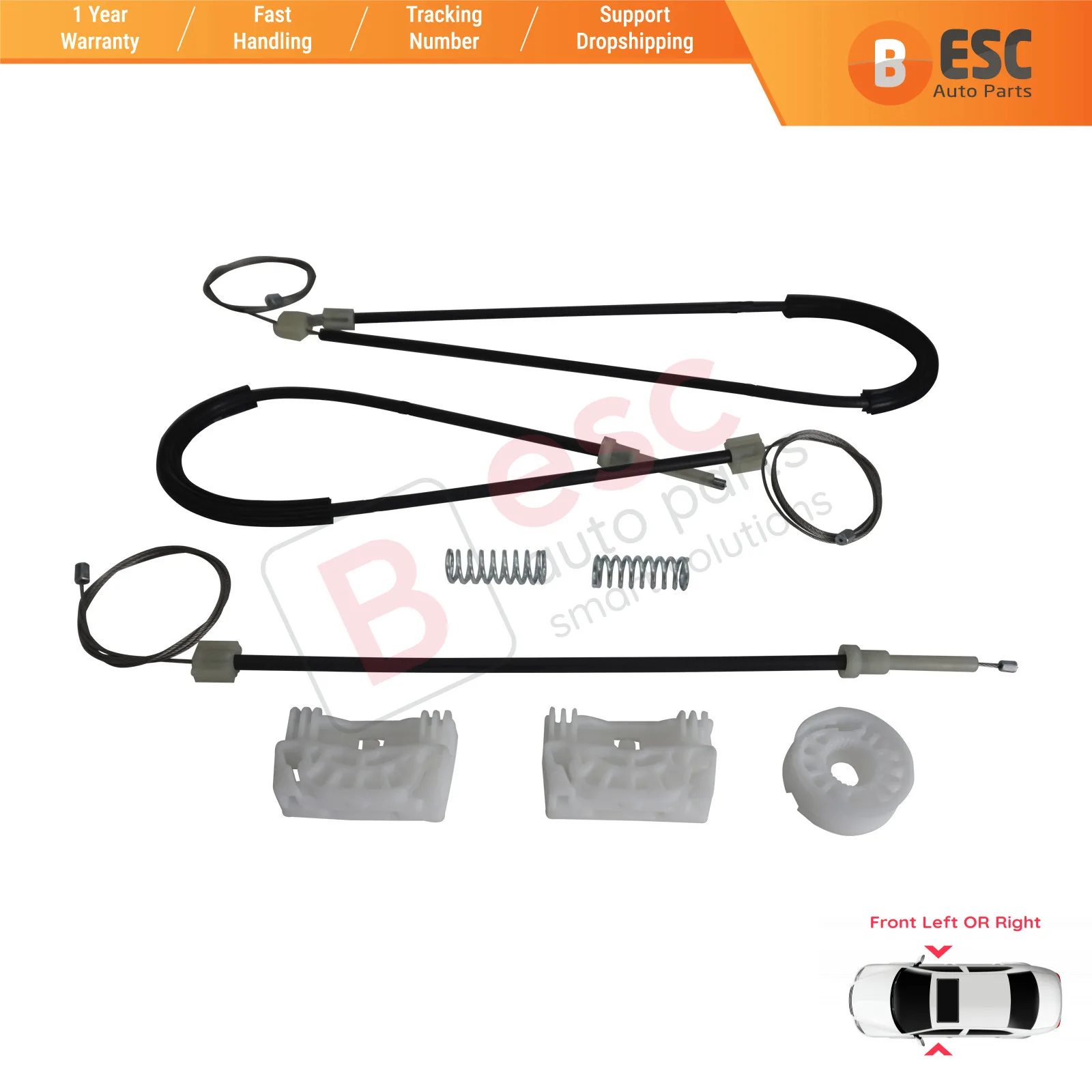 ESC Auto Parts EWR5230 Window Regulator Repair Kit Front Left OR Right