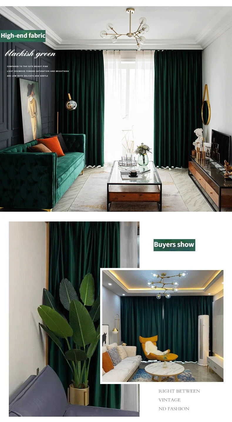 Modern Velvet Curtains for Living Room Bedroom Luxury Hall Blackout Curtains for Rooms Window Ready-made Door Rideaux Drapes 85%