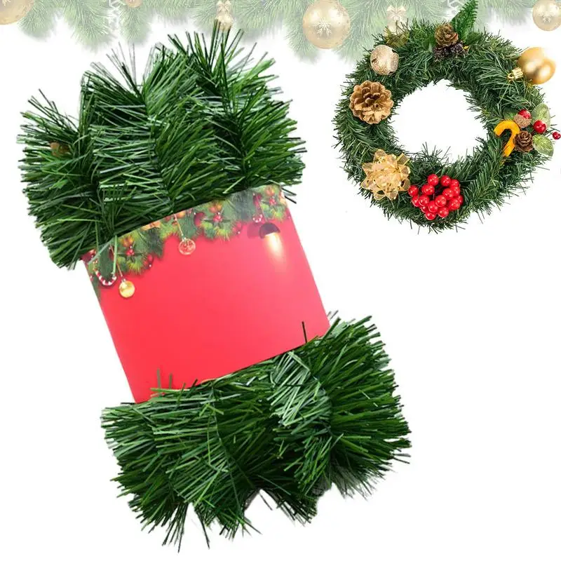 

Рождественская гирлянда, домашнее искусственное украшение на стену, дверь, украшение на елку для лестницы, камина, Рождественское украшение, строительные принадлежности